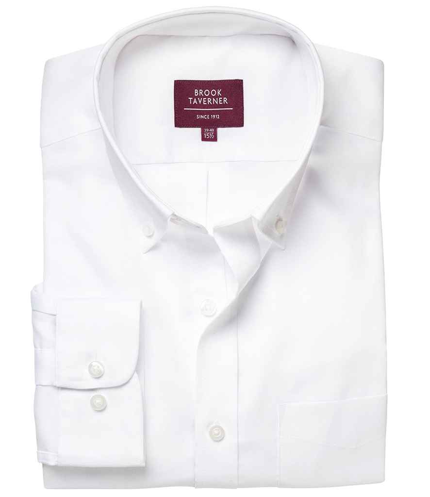 Brook Taverner Whistler Long Sleeve Oxford Shirt | White