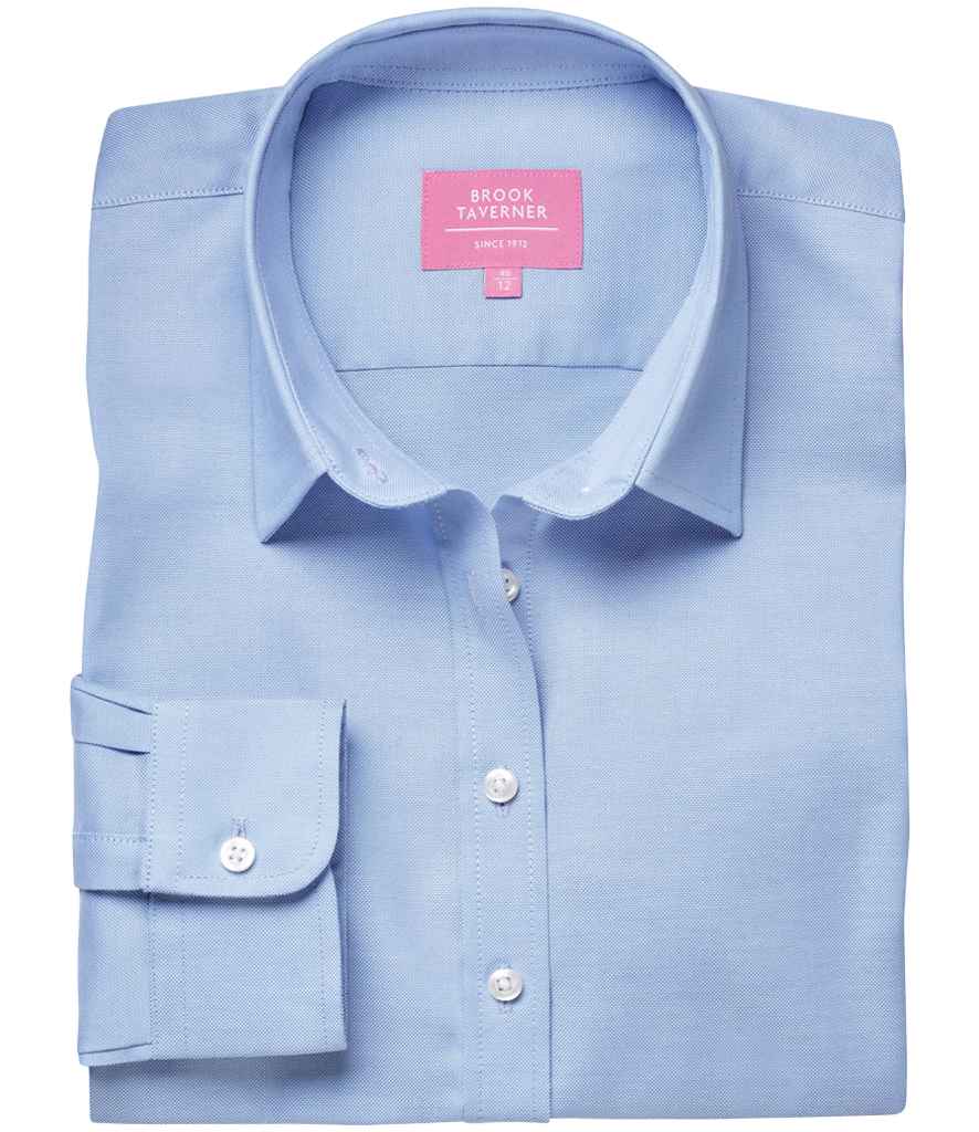 Brook Taverner Ladies Albany Long Sleeve Classic Oxford Shirt | Sky Blue
