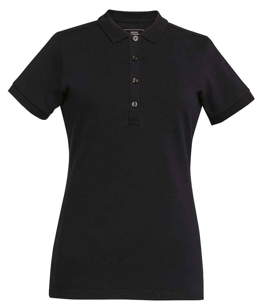 Brook Taverner Ladies Arlington Premium Cotton Polo Shirt | Black