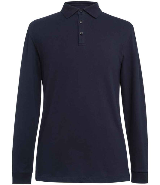 Brook Taverner Frederick Long Sleeve Polo Shirt | Navy