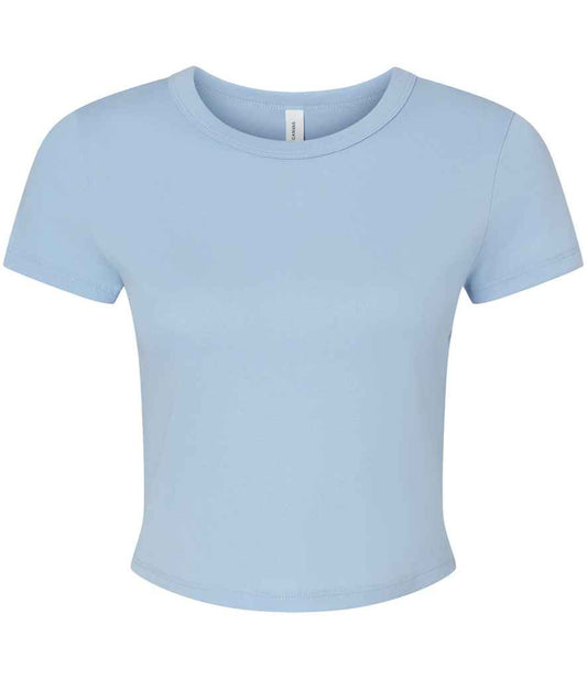 Bella Ladies Micro Rib Baby T-Shirt | Solid Baby Blue Blend