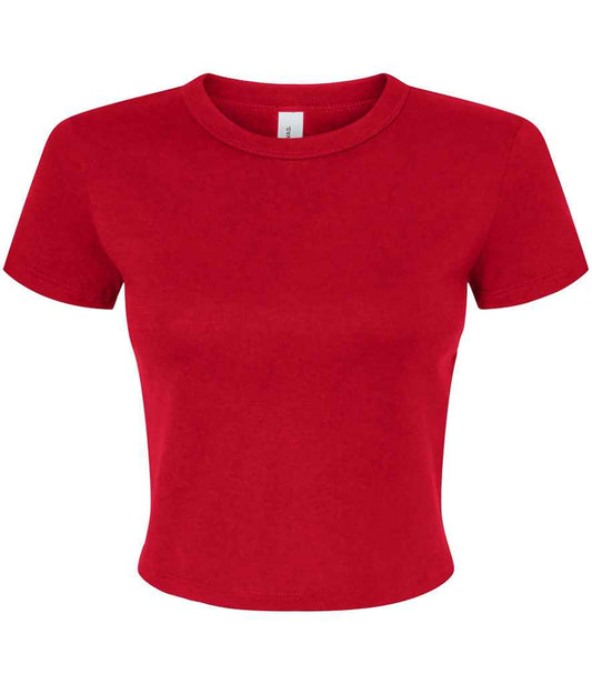 Bella Ladies Micro Rib Baby T-Shirt | Solid Red Blend