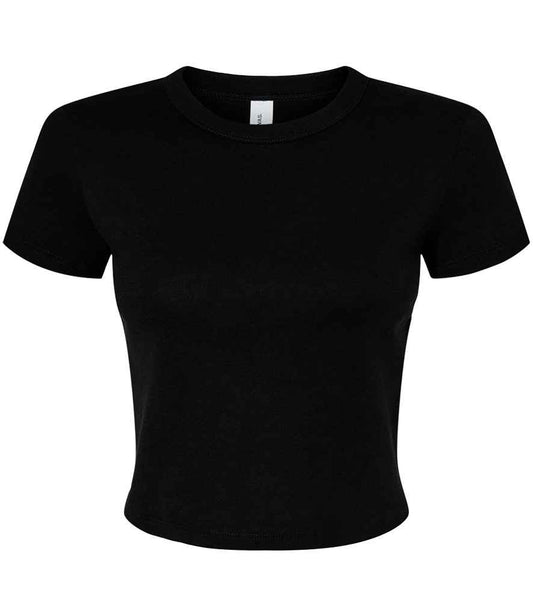 Bella Ladies Micro Rib Baby T-Shirt | Solid Black Blend