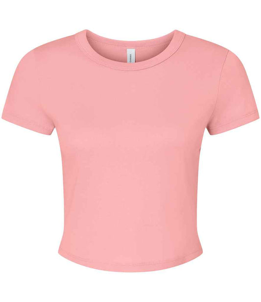Bella Ladies Micro Rib Baby T-Shirt | Solid Pink Blend