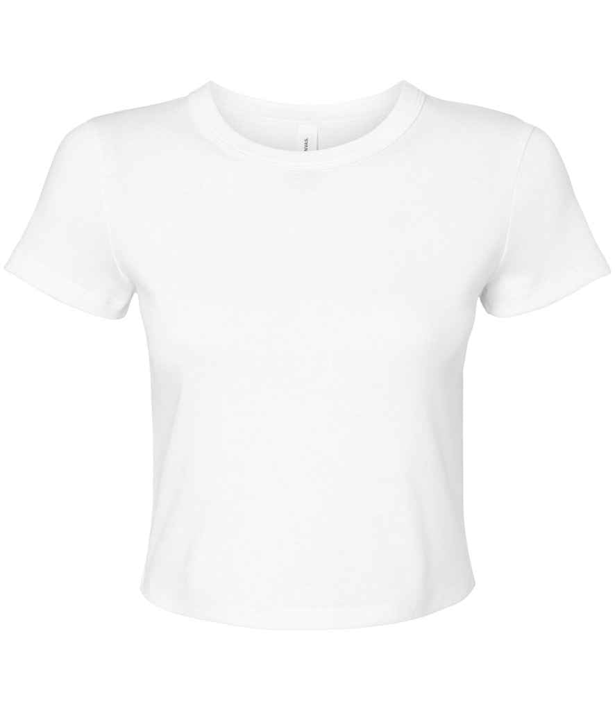 Bella Ladies Micro Rib Baby T-Shirt | Solid White Blend