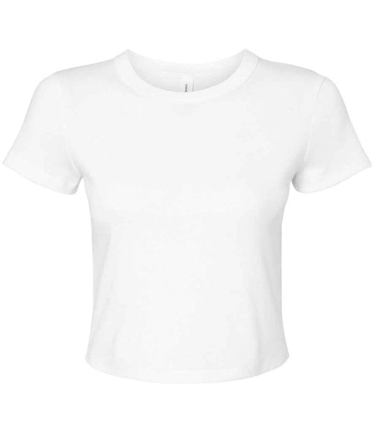 Bella Ladies Micro Rib Baby T-Shirt | Solid White Blend