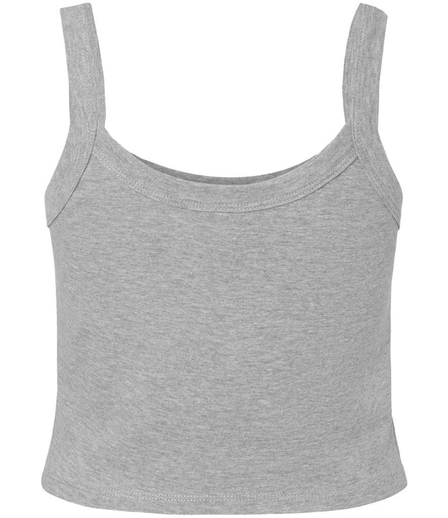 Bella Ladies Micro Rib Spaghetti Strap Tank Top | Athletic Heather
