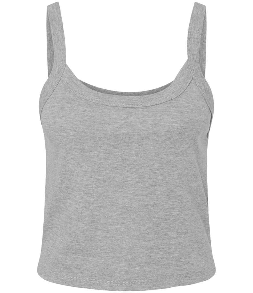 Bella Ladies Micro Rib Spaghetti Strap Tank Top | Athletic Heather
