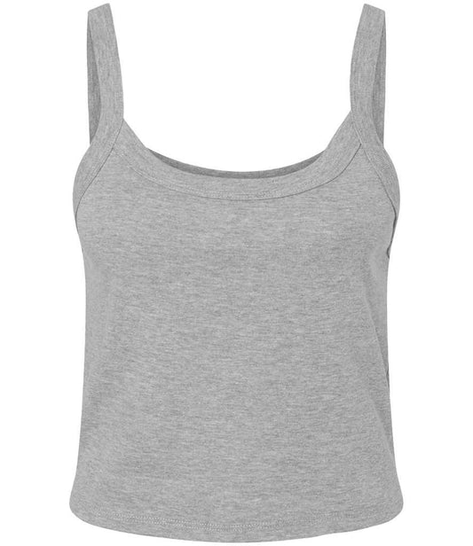 Bella Ladies Micro Rib Spaghetti Strap Tank Top | Athletic Heather