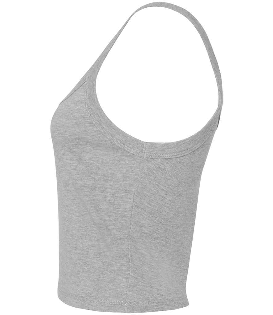 Bella Ladies Micro Rib Spaghetti Strap Tank Top | Athletic Heather
