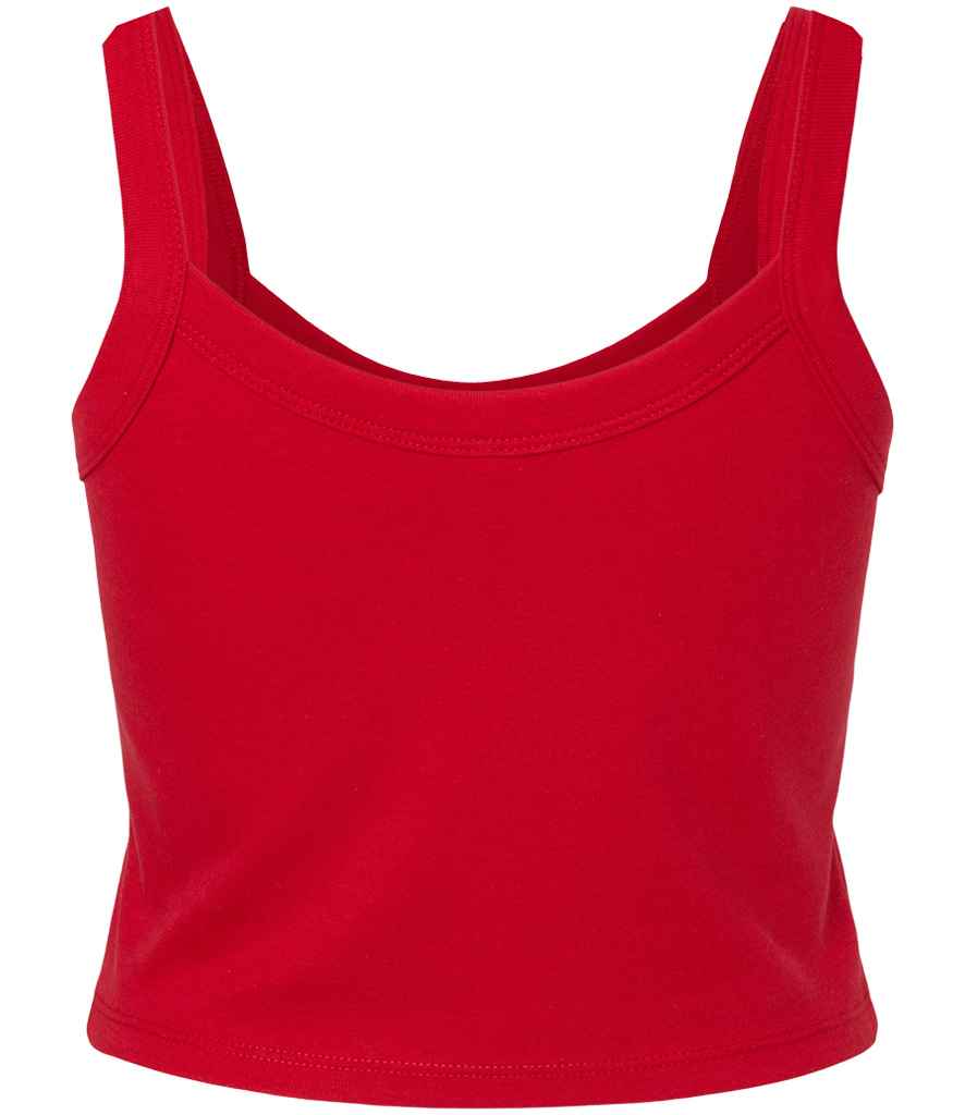 Bella Ladies Micro Rib Spaghetti Strap Tank Top | Solid Red Blend