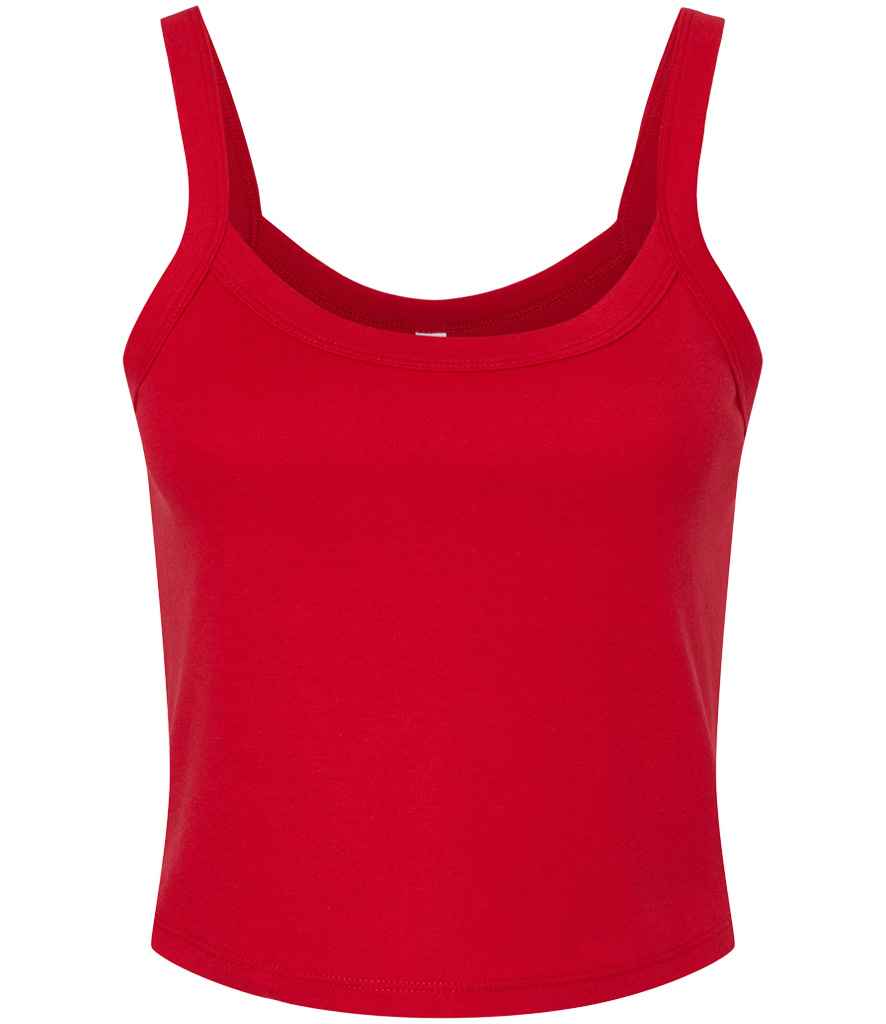 Bella Ladies Micro Rib Spaghetti Strap Tank Top | Solid Red Blend