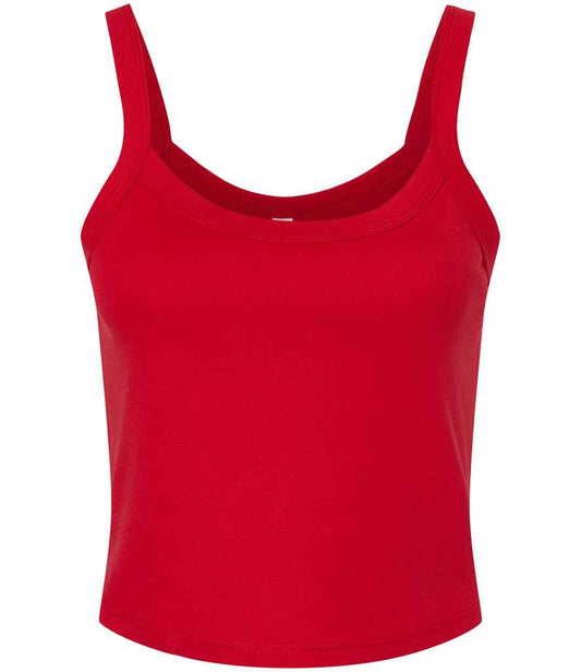 Bella Ladies Micro Rib Spaghetti Strap Tank Top | Solid Red Blend