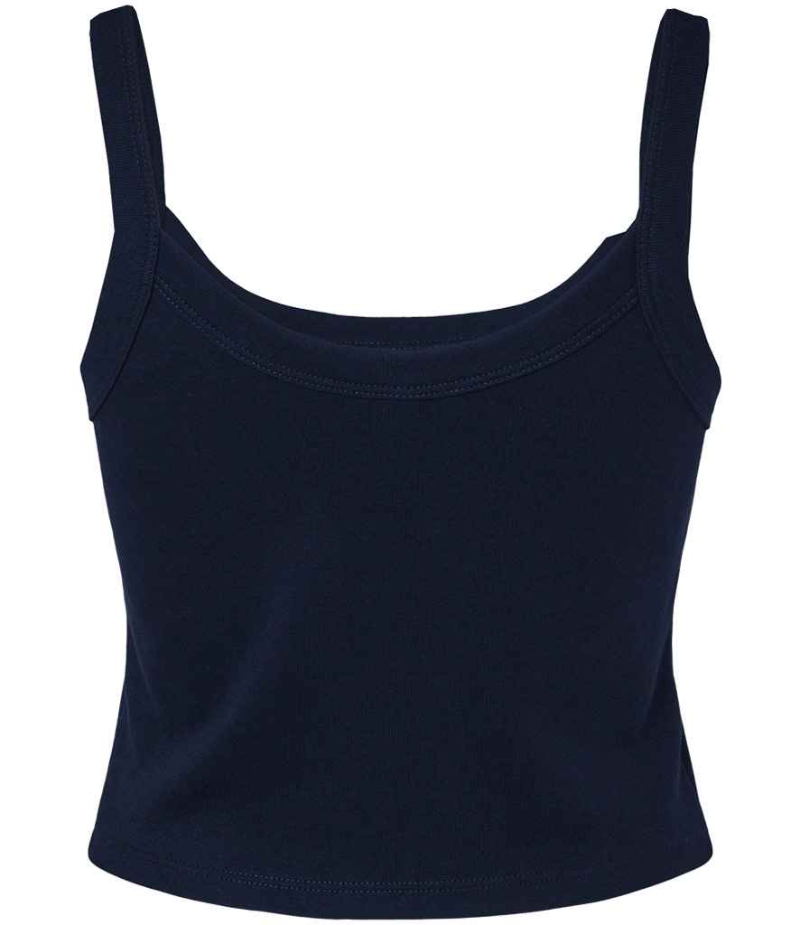 Bella Ladies Micro Rib Spaghetti Strap Tank Top | Solid Navy Blend