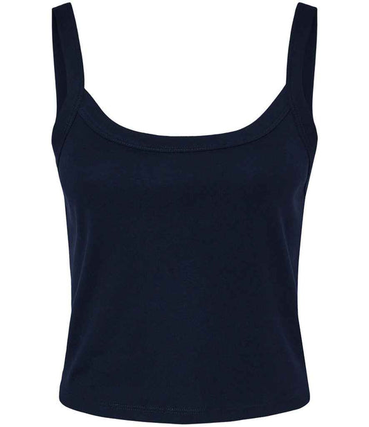 Bella Ladies Micro Rib Spaghetti Strap Tank Top | Solid Navy Blend