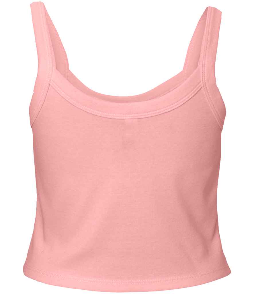 Bella Ladies Micro Rib Spaghetti Strap Tank Top | Solid Pink Blend