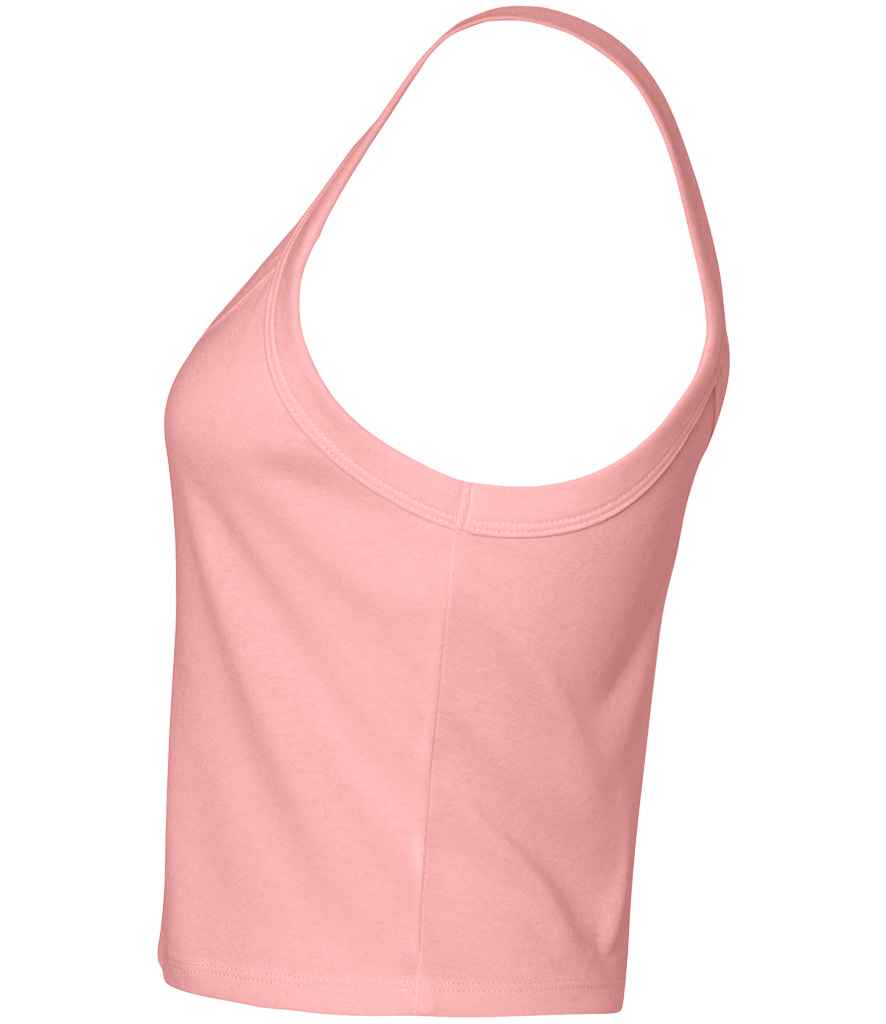 Bella Ladies Micro Rib Spaghetti Strap Tank Top | Solid Pink Blend