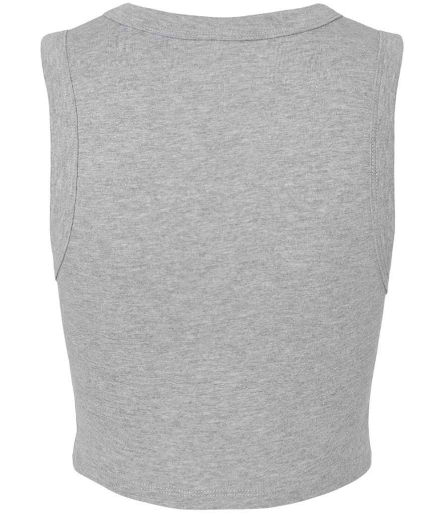 Bella Ladies Micro Rib Muscle Crop Tank Top | Athletic Heather