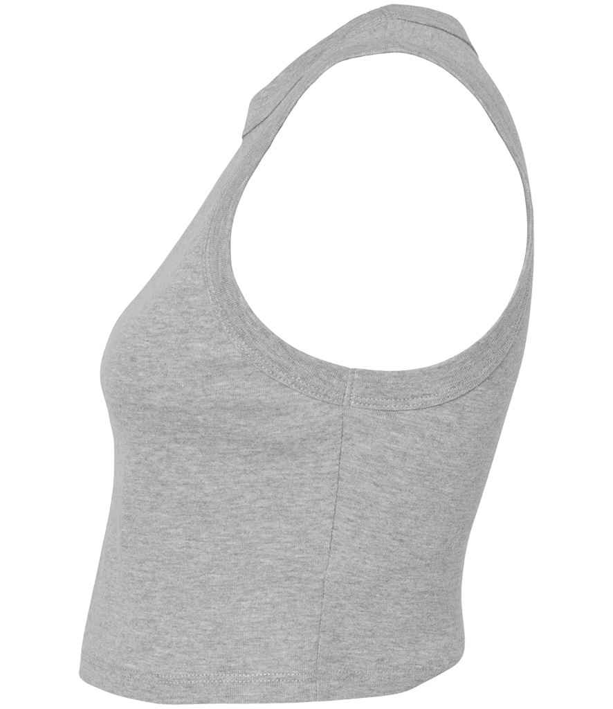 Bella Ladies Micro Rib Muscle Crop Tank Top | Athletic Heather