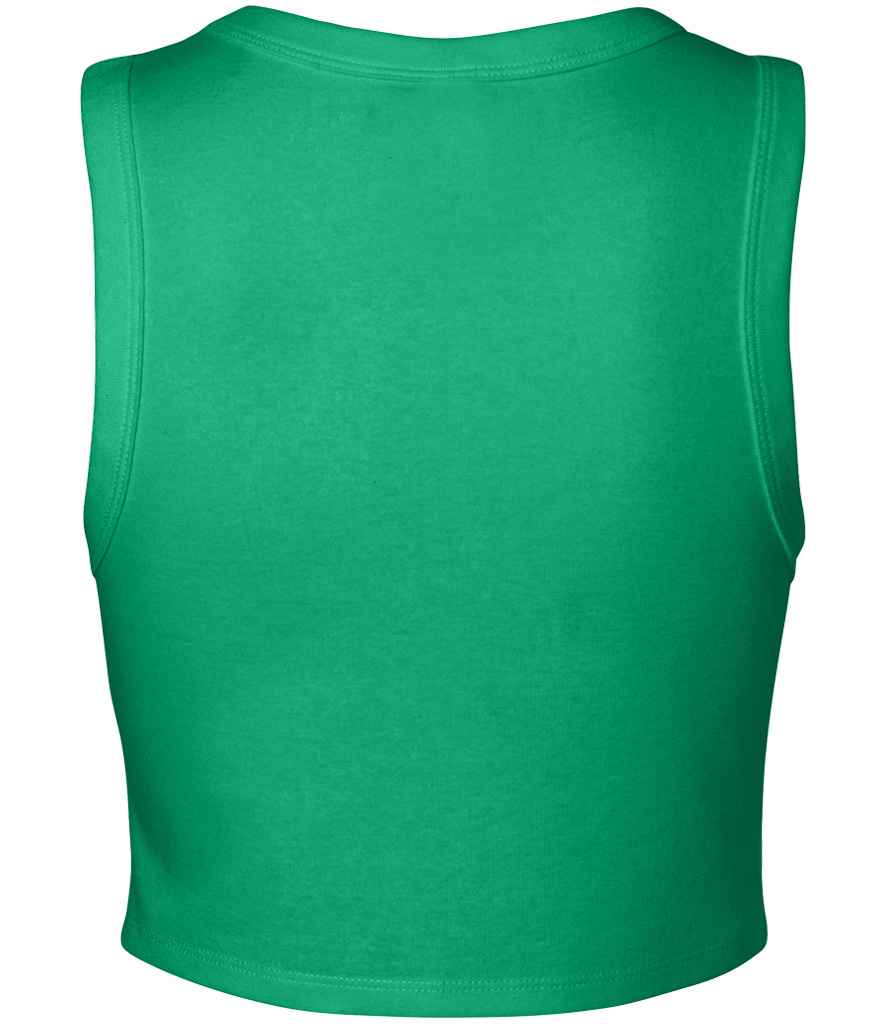 Bella Ladies Micro Rib Muscle Crop Tank Top | Solid Kelly Green Blend