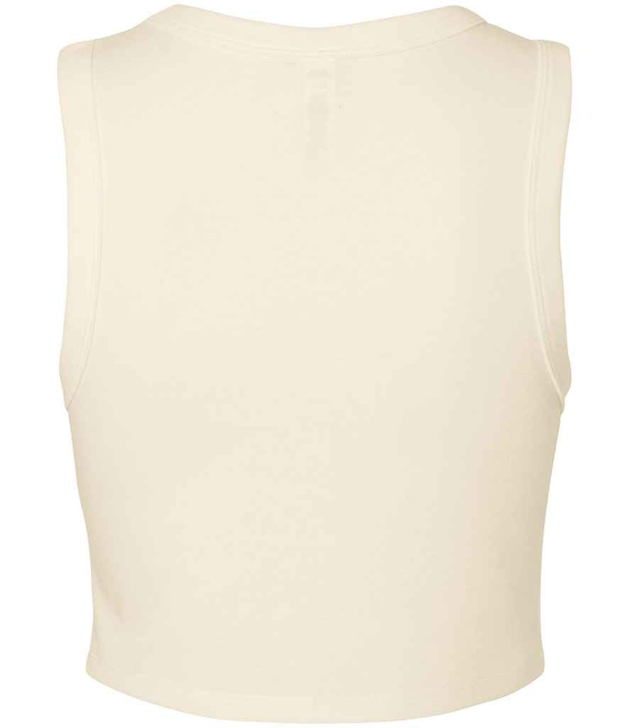 Bella Ladies Micro Rib Muscle Crop Tank Top | Solid Natural Blend