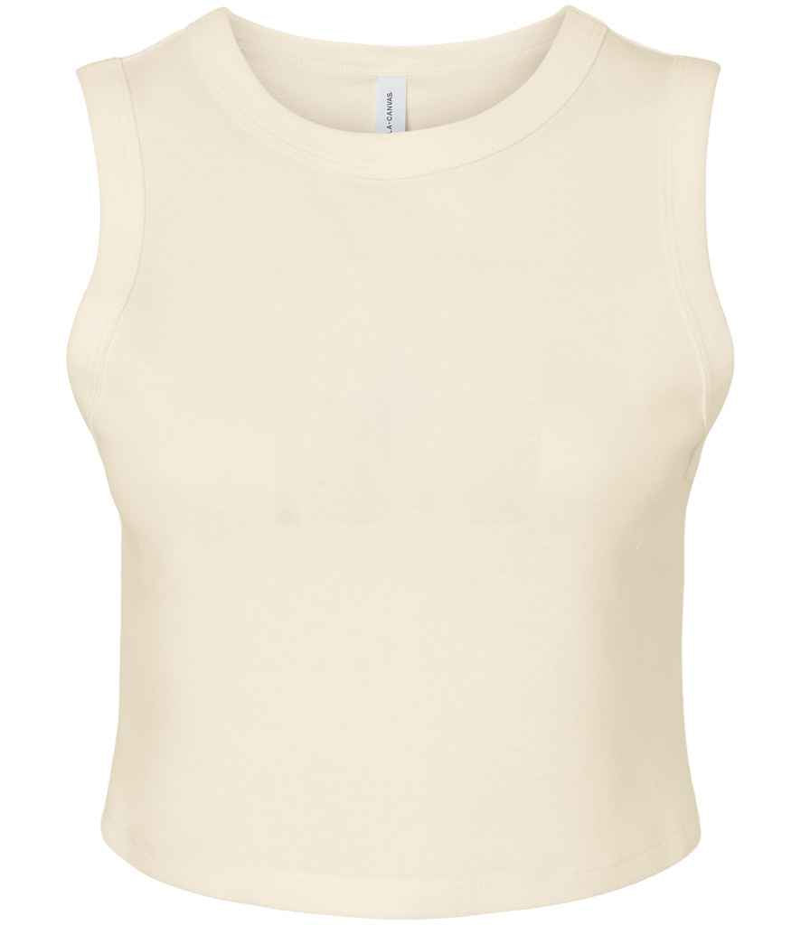 Bella Ladies Micro Rib Muscle Crop Tank Top | Solid Natural Blend