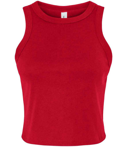 Bella Ladies Micro Rib Racer Tank Top | Solid Red Blend