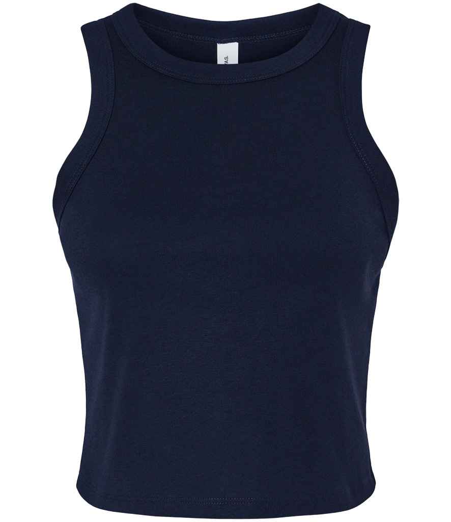 Bella Ladies Micro Rib Racer Tank Top | Solid Navy Blend