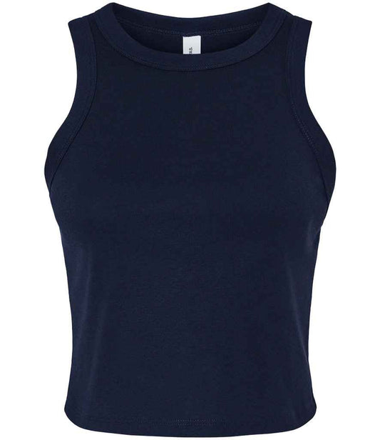 Bella Ladies Micro Rib Racer Tank Top | Solid Navy Blend