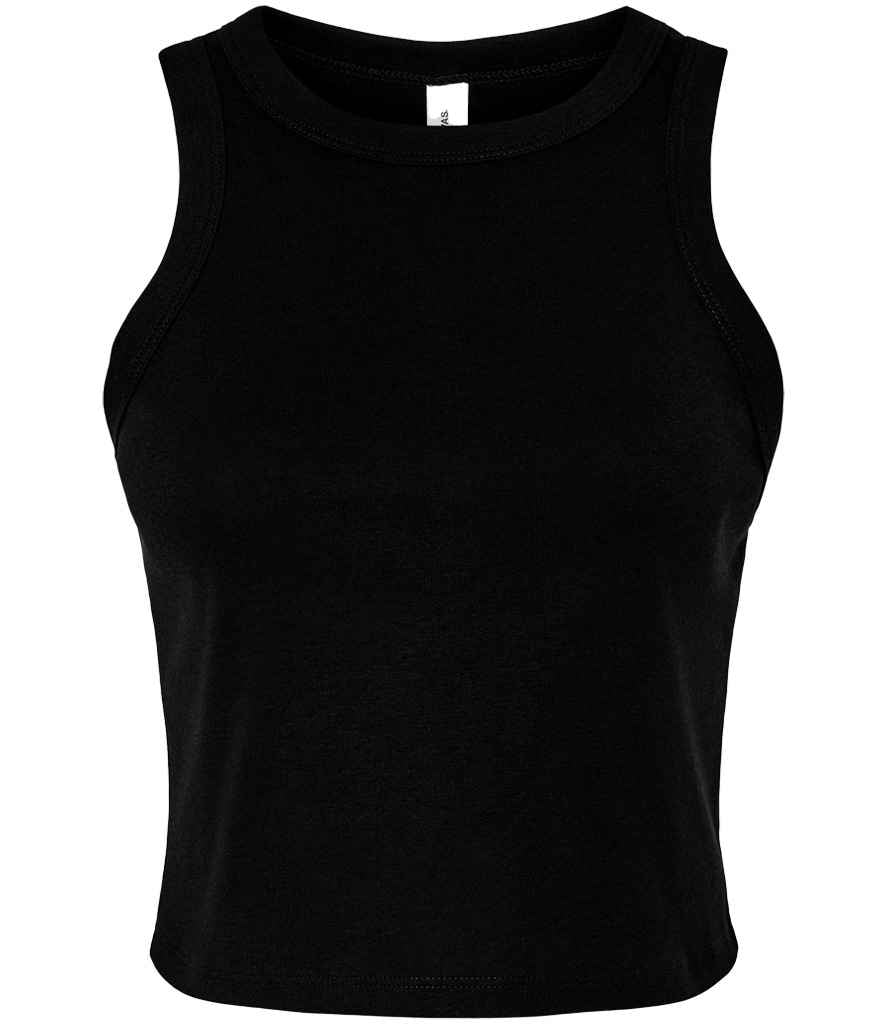 Bella Ladies Micro Rib Racer Tank Top | Solid Black Blend