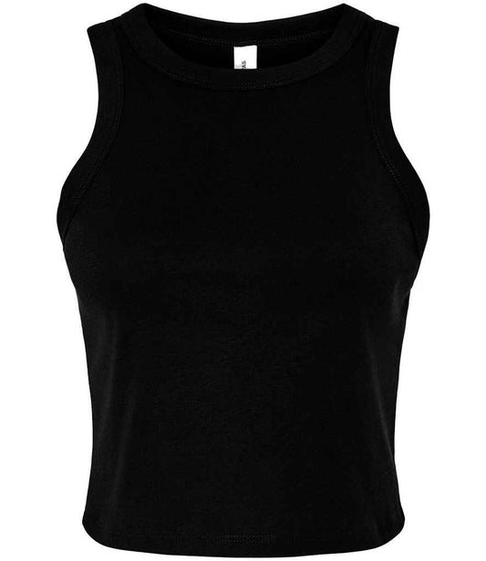 Bella Ladies Micro Rib Racer Tank Top | Solid Black Blend