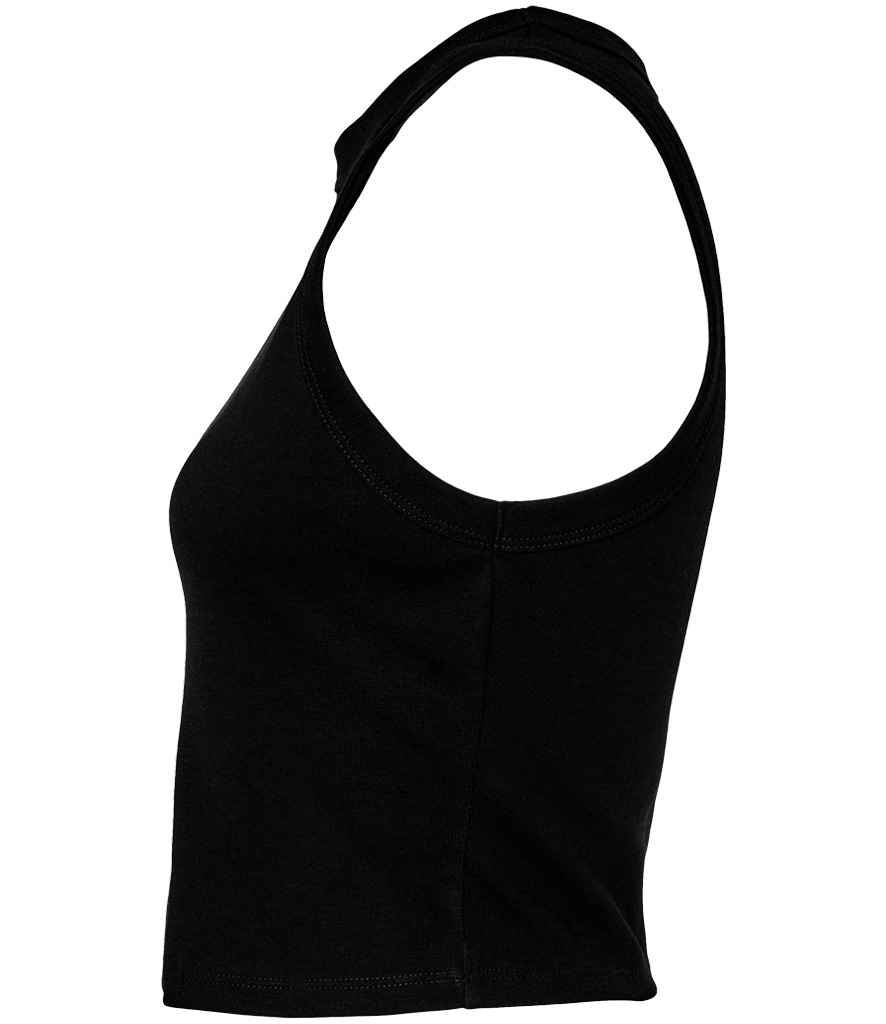 Bella Ladies Micro Rib Racer Tank Top | Solid Black Blend