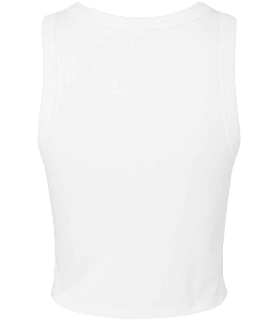 Bella Ladies Micro Rib Racer Tank Top | Solid White Blend