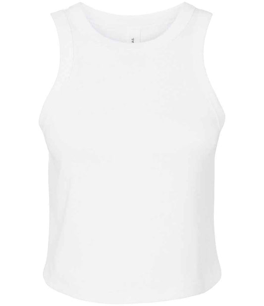 Bella Ladies Micro Rib Racer Tank Top | Solid White Blend