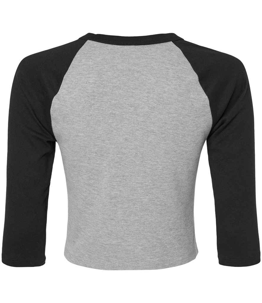 Bella Ladies Micro Rib 3/4 Raglan Baby T-Shirt | Athletic Heather/Black