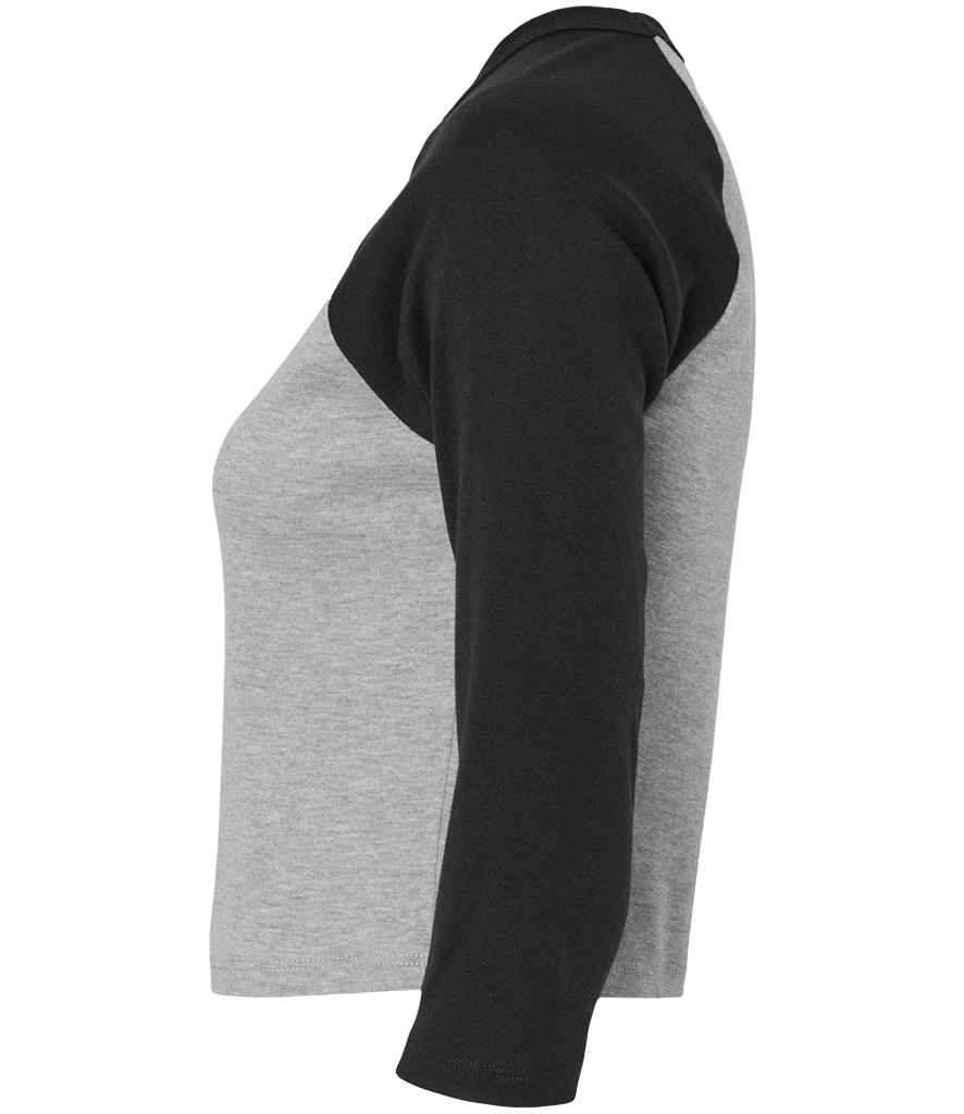 Bella Ladies Micro Rib 3/4 Raglan Baby T-Shirt | Athletic Heather/Black