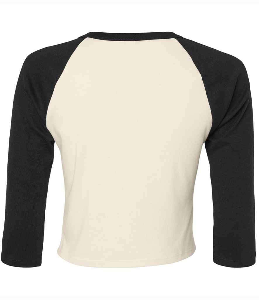 Bella Ladies Micro Rib 3/4 Raglan Baby T-Shirt | Natural/Black