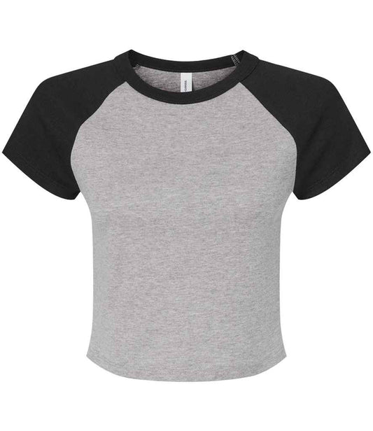 Bella Ladies Micro Rib Raglan Baby T-Shirt | Athletic Heather/Black