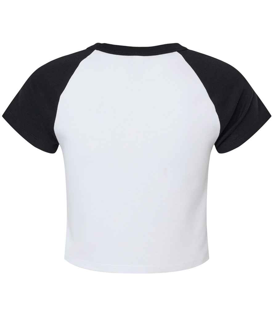 Bella Ladies Micro Rib Raglan Baby T-Shirt | White/Black