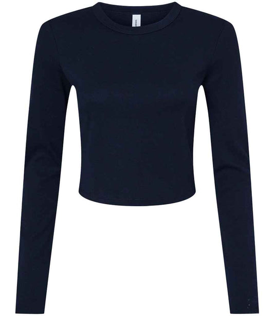 Bella Micro Rib Long Sleeve Baby T-Shirt | Solid Navy Blend