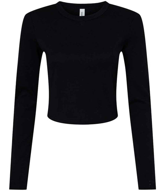 Bella Micro Rib Long Sleeve Baby T-Shirt | Solid Black Blend