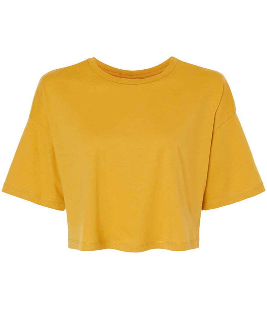 Bella Ladies Jersey Cropped T-Shirt | Mustard