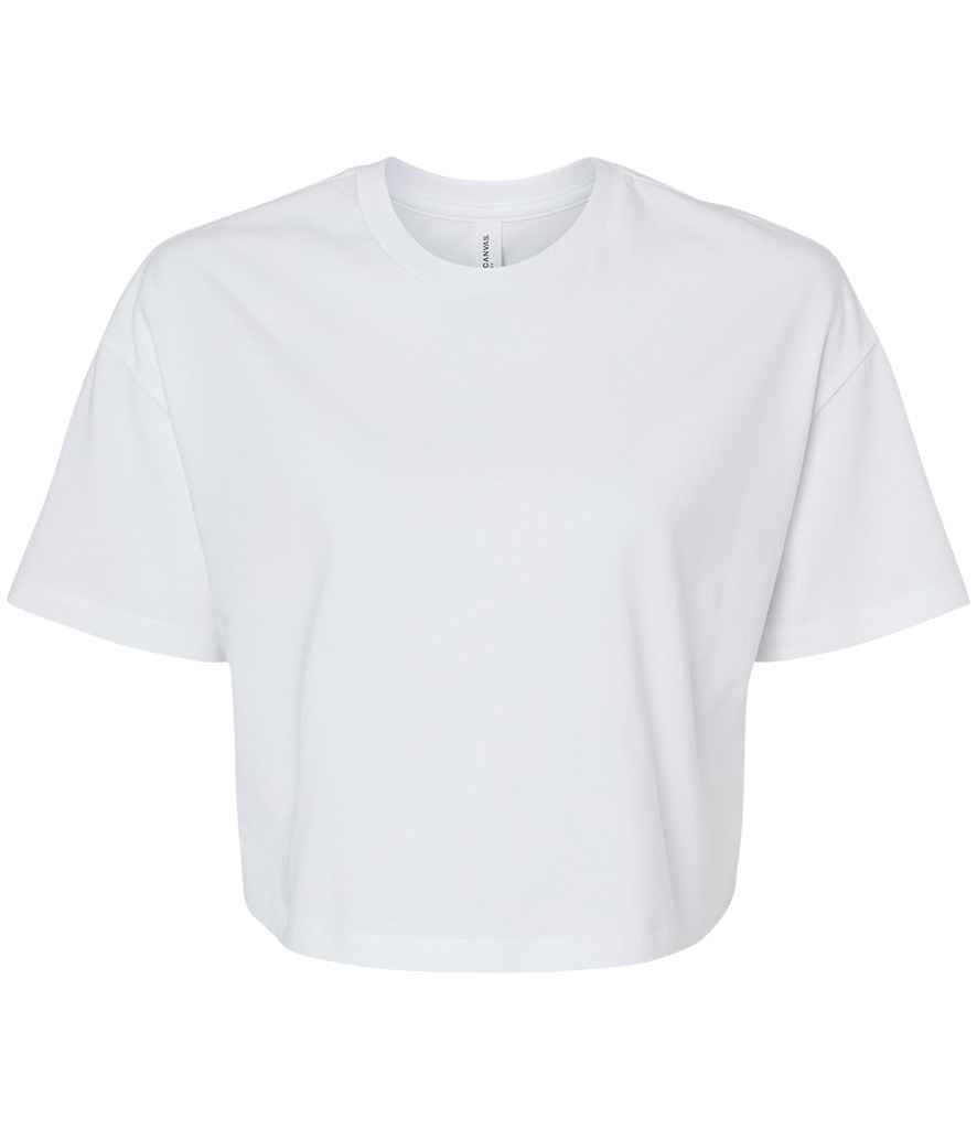 Bella Ladies Jersey Cropped T-Shirt | White