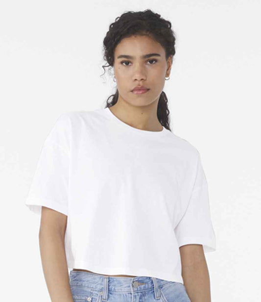 Bella Ladies Jersey Cropped T-Shirt | White