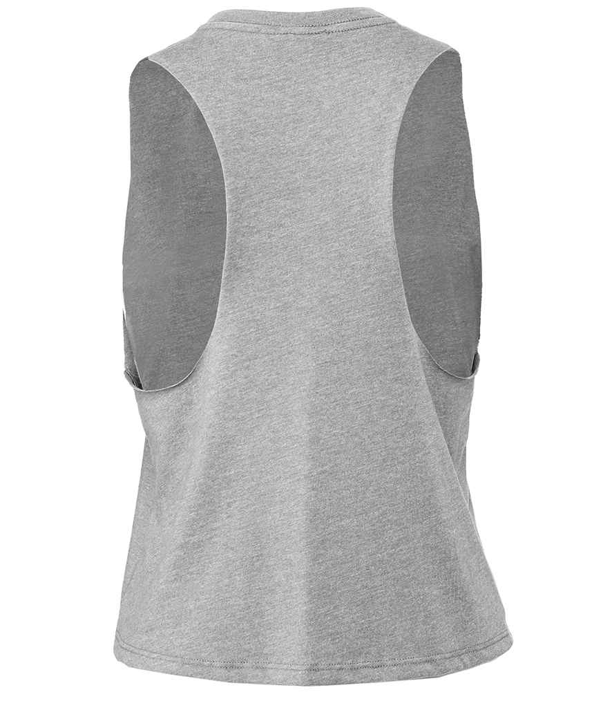 Bella Ladies Racer Back Cropped Tank Top | Athletic Heather