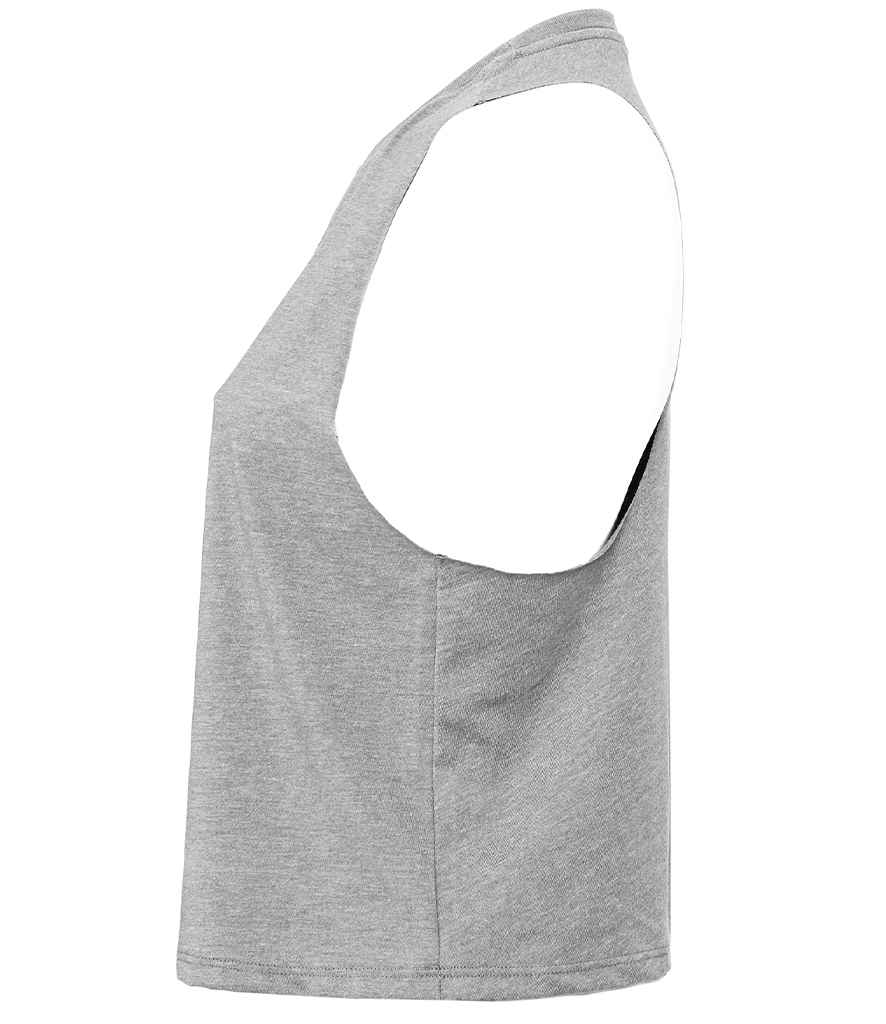 Bella Ladies Racer Back Cropped Tank Top | Athletic Heather
