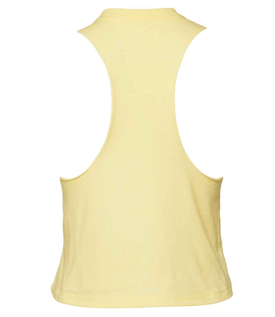 Bella Ladies Racer Back Cropped Tank Top | Heather French Vanilla