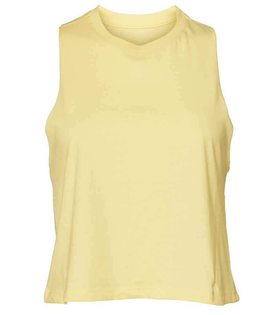 Bella Ladies Racer Back Cropped Tank Top | Heather French Vanilla