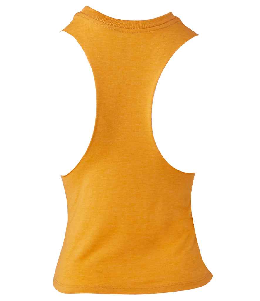 Bella Ladies Racer Back Cropped Tank Top | Heather Mustard