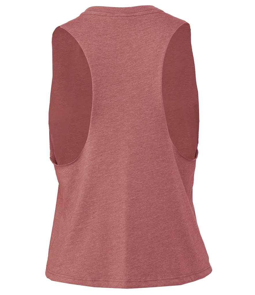 Bella Ladies Racer Back Cropped Tank Top | Heather Mauve